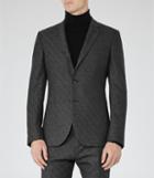 Reiss Charding B - Mens Check Weave Blazer In Grey, Size 38