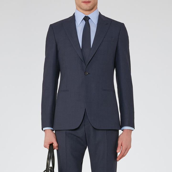 Reiss Colton - Mens Large Collar Shirt In Blue