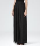 Reiss Manhattan - Womens Metallic Maxi Skirt In Black, Size 4