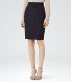 Reiss Tyra Skirt - Womens Checked Pencil Skirt In Blue, Size 6