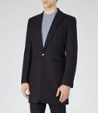Reiss Duke - Mens Peak Lapel Coat In Black, Size Xs