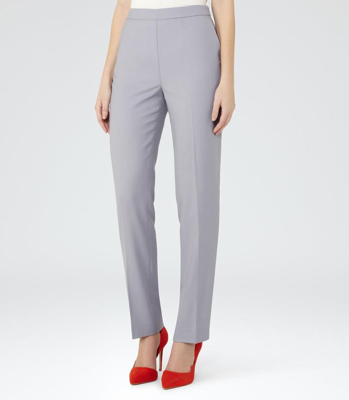 Reiss Cam - Slim Straight-leg Trousers In White, Womens, Size 0