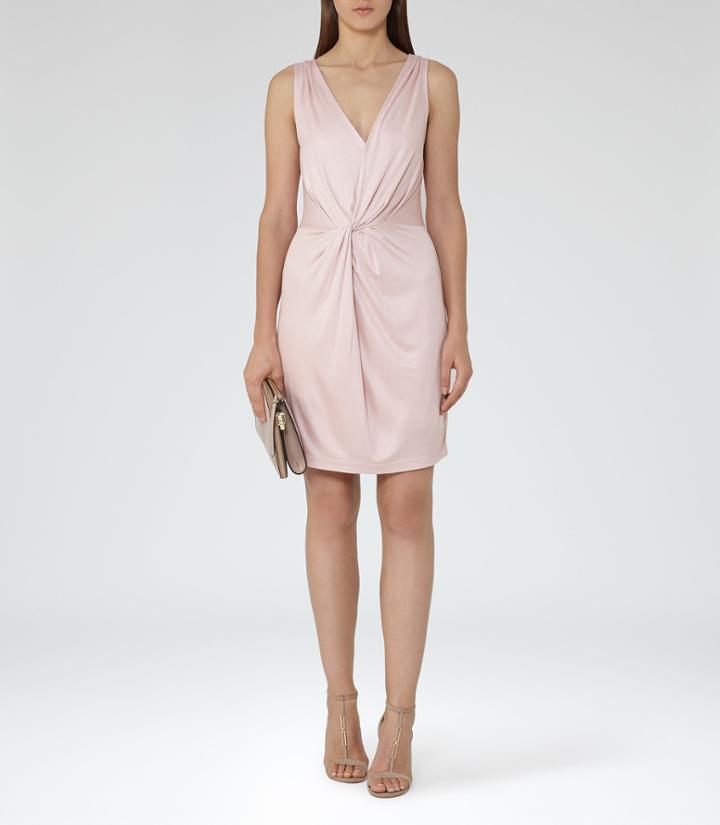 Reiss Kiera - Womens Twist-front Dress In Pink, Size 4