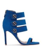 Reiss Hawthorne Suede - Womens Triple-strap Sandals In Blue, Size 3