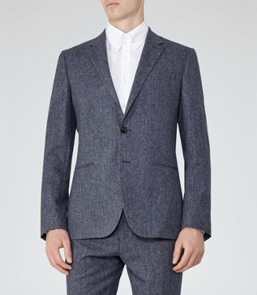 Reiss Tanaka B - Mens Notch Lapel Blazer In Blue, Size 38
