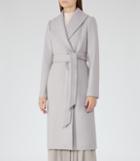 Reiss Cody - Womens Longline Wrap Coat In Grey, Size 6