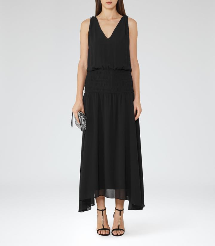 Reiss Mari - Cross-back Maxi Dress In Black, Womens, Size 2