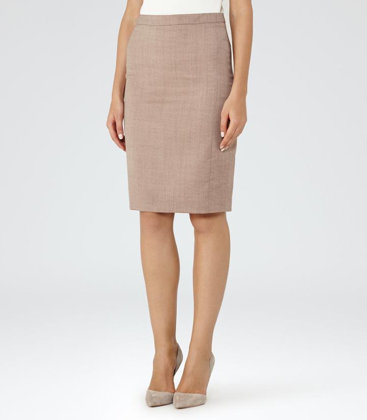 Reiss Turner Skirt - Tailored Pencil Skirt In Red, Womens, Size 2