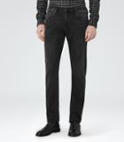 Reiss Compton - Mens Slim-fit Washed Jeans In Black, Size 28