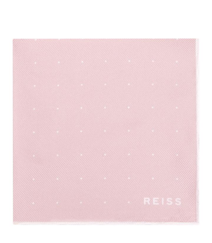 Reiss Planet - Silk Twill Pocket Square In Pink, Mens