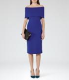 Reiss Rafferty - Womens Off-the-shoulder Dress In Blue, Size 4