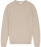 Reiss Panther - Mens Cable Knit Jumper In Brown, Size Xs