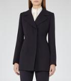 Reiss Savona - Womens Textured Jacket In Blue, Size Xs