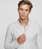 Reiss Hanns - Cotton Grandad Collar Shirt In Grey, Mens, Size S