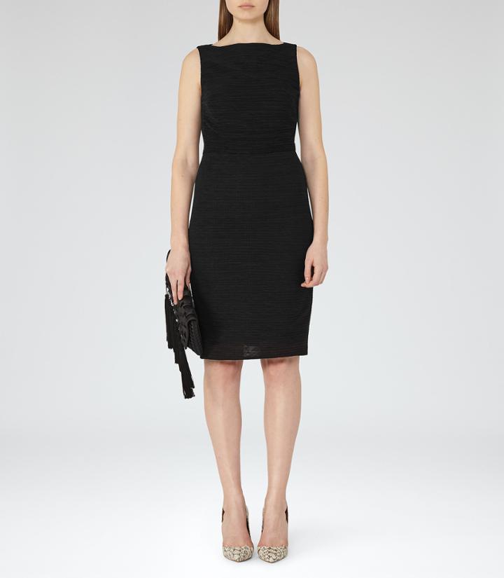 Reiss Palermo - Scoop-back Dress In Black, Womens, Size 0
