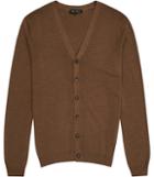 Reiss Stoke - Mens Wool Cardigan In Brown, Size S