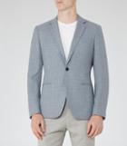 Reiss Elliot - Mens Hopsack Weave Blazer In Grey, Size 42