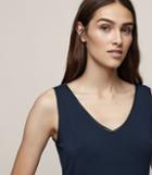 Reiss Ona - V-neck Tank Top In Blue, Womens, Size S