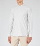 Reiss Hanns - Cotton Grandad Collar Shirt In Grey, Mens, Size Xs
