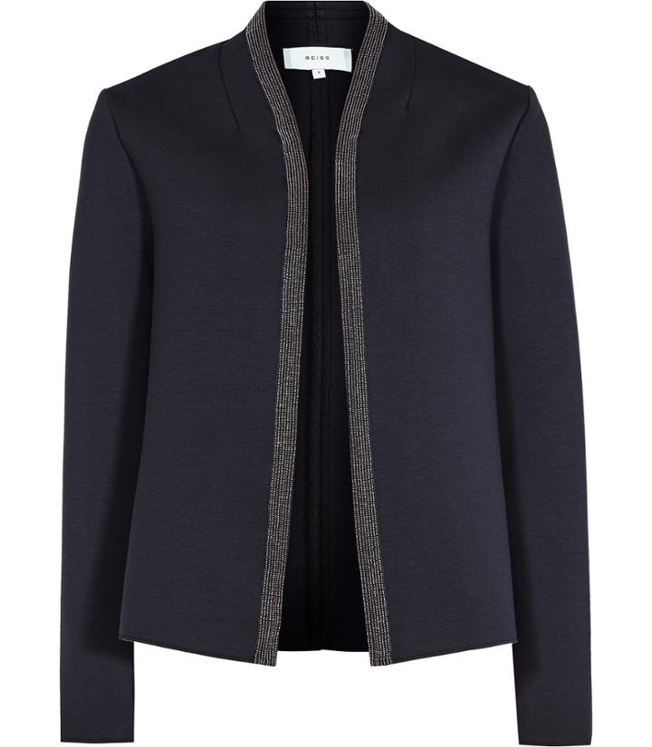 Reiss Monia - Womens Neoprene Jacket In Blue, Size Xs