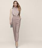 Reiss Kita - Lace-back Jumpsuit In Grey, Womens, Size 2