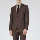 Reiss Mauro - Mens Concealed Placket Shirt In Brown