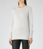 Reiss Genoa - Metallic Jumper In Grey, Womens, Size 2