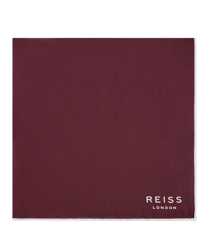 Reiss Moon - Mens Silk Pocket Square In Red, Size One Size