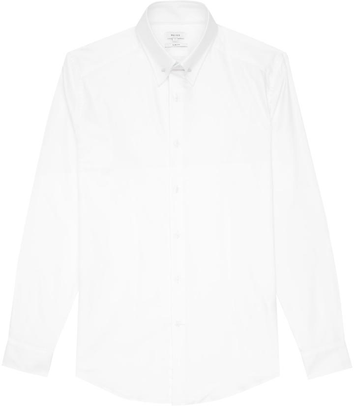 Reiss Jordan - Mens Collar Bar Shirt In White, Size Xs