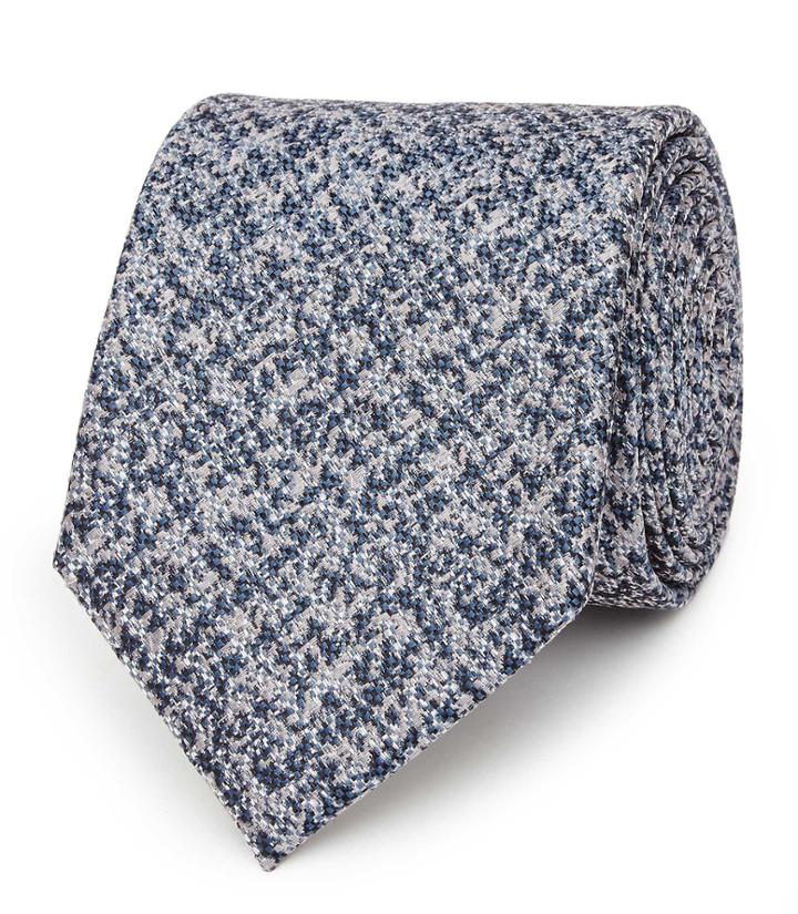 Reiss Denson - Mens Mottled Silk Tie In Blue, Size One Size