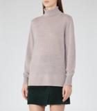 Reiss Jewel - Merino-wool Roll-neck Jumper In Brown, Womens, Size 2