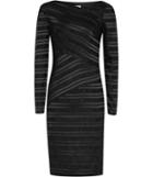 Reiss Ailette - Womens Textured Stripe Dress In Black, Size 4