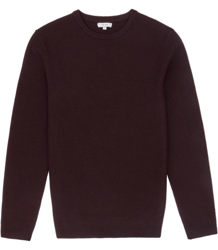 Reiss Zagger - Mens Honeycomb Jumper In Purple, Size Xs
