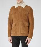 Reiss Revalstoke - Mens Shearling Jacket In Brown, Size Xs
