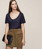 Reiss Ivy - Scoop-neck T-shirt In Blue, Womens, Size S