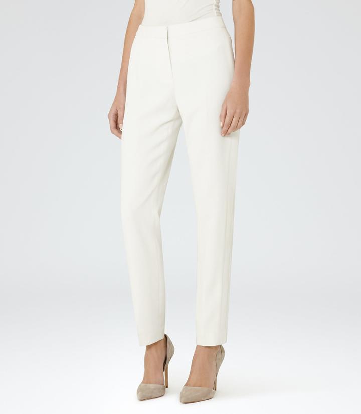 Reiss Rox Trouser - Womens Tuxedo Trousers In White, Size 4