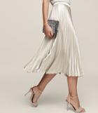 Reiss Alisa - Metallic Midi Skirt In Grey, Womens, Size 0