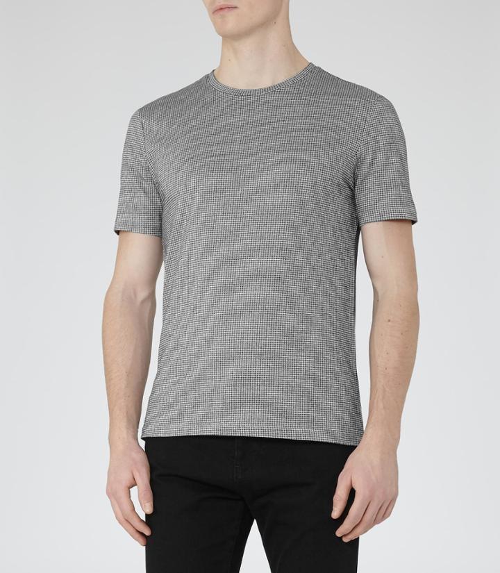 Reiss Darton - Mens Textured T-shirt In Black, Size Xs