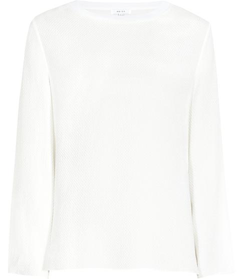Reiss Yasmin Textured Long-sleeved Top