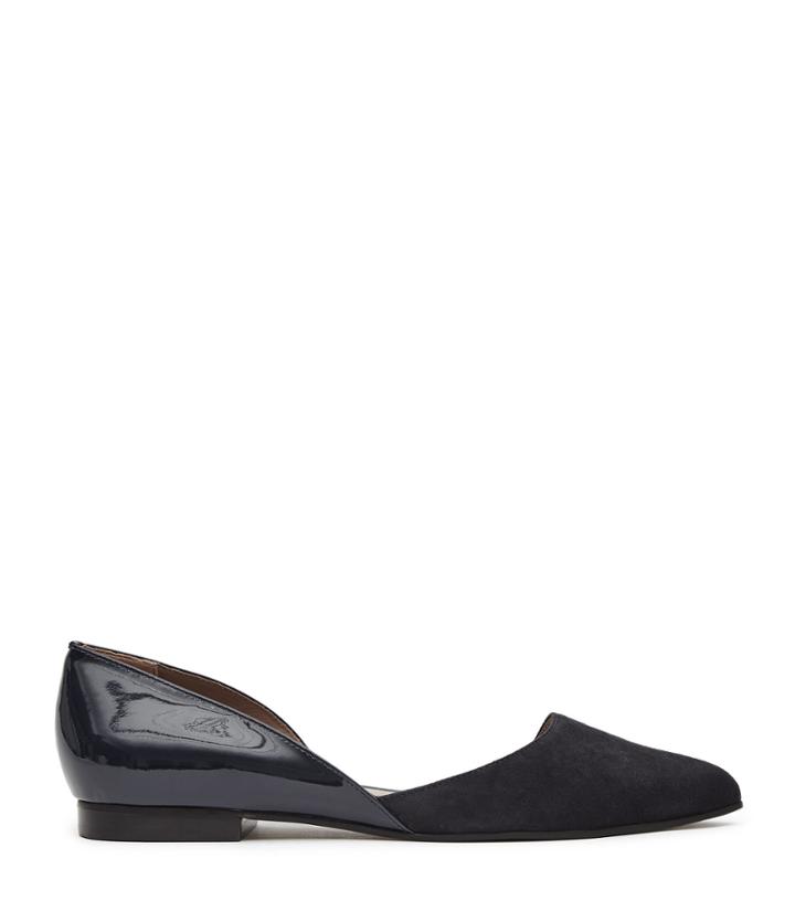 Reiss Rosie - Womens Cut-away Flat Shoes In Blue, Size 3