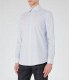 Reiss Avander - Mens Striped Cotton Shirt In Blue, Size Xs