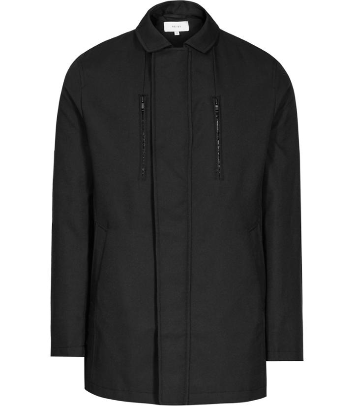 Reiss Toronto - Mens Zipped Collared Jacket In Black, Size Xs