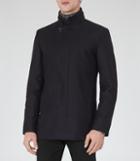 Reiss Wolf - Mens Double Collar Coat In Blue, Size Xl
