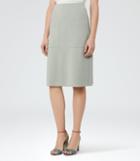 Reiss Bridgette - Womens Knitted A-line Skirt In Green, Size 4