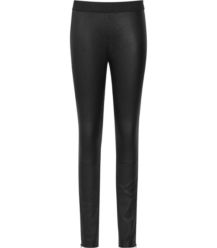 Reiss Carrie - Womens Leather Leggings In Black, Size 4