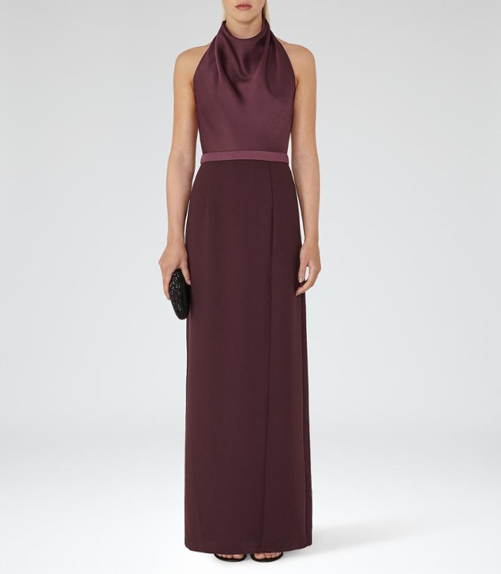 Reiss Adelina - Womens Halterneck Maxi Dress In Red, Size 4