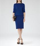 Reiss Ren - Knitted Cross-back Dress In Blue, Womens, Size 0