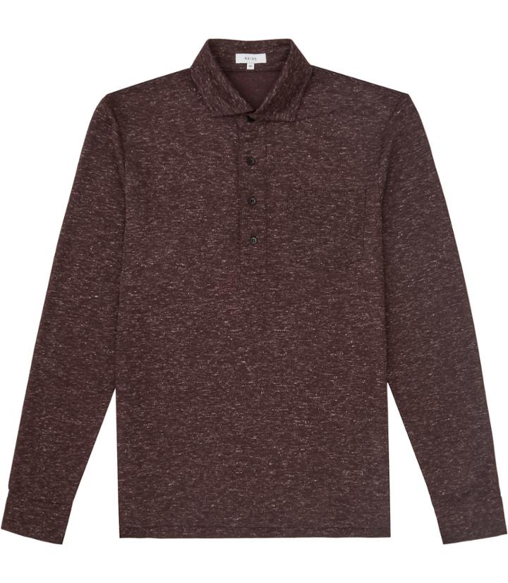 Reiss Goa - Mens Flecked Polo Shirt In Purple, Size Xs