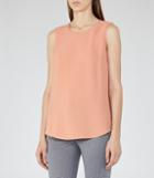 Reiss Acorn - Womens Lace-trimmed Tank Top In Red, Size 6