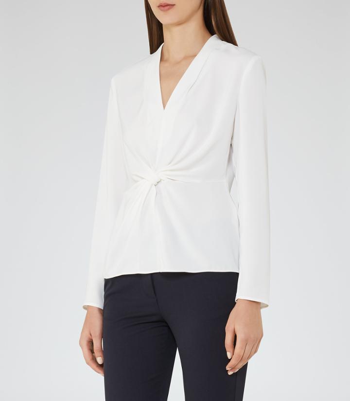 Reiss Marla - Womens Twist-front Top In White, Size 4